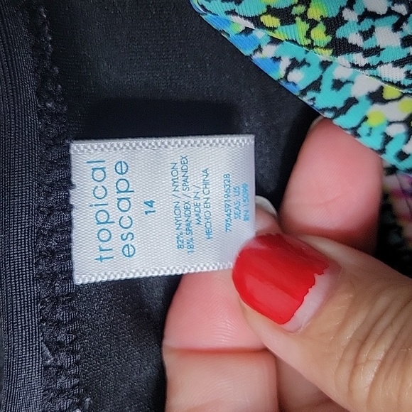 Women's Tropical escape one piece bathing suit sz 14 - Picture 4 of 5